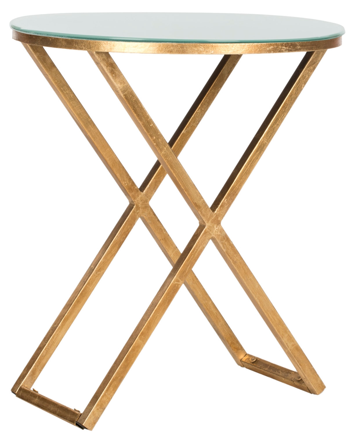 Riona Round Top Accent Table - Gold/White - Safavieh - Image 1
