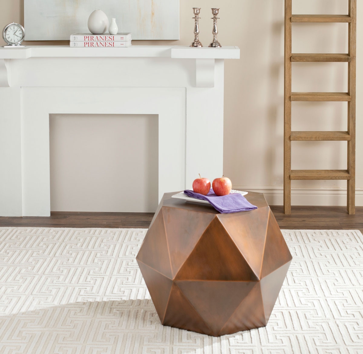 Astrid Faceted Side Table - Copper - Arlo Home - Image 2