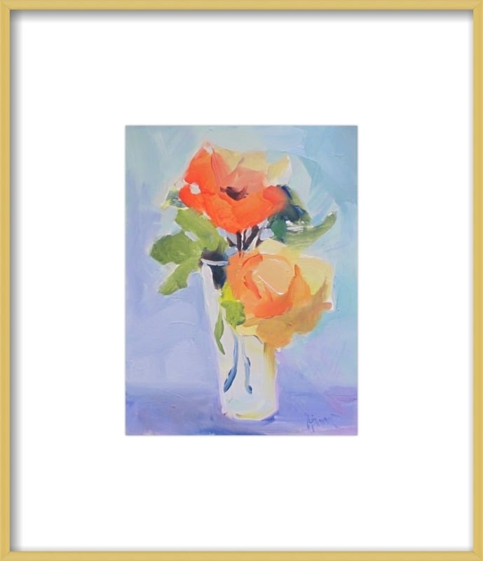 Orange and Yellow Roses, 14"x16" Framed - Image 0