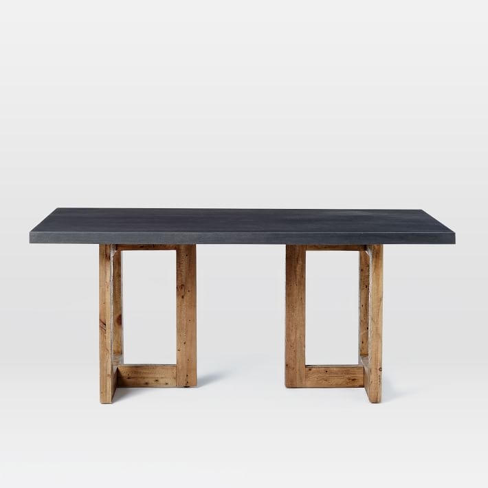 Ashton Dining Table 68", Lava Stone/Reclaimed Pine - Image 1