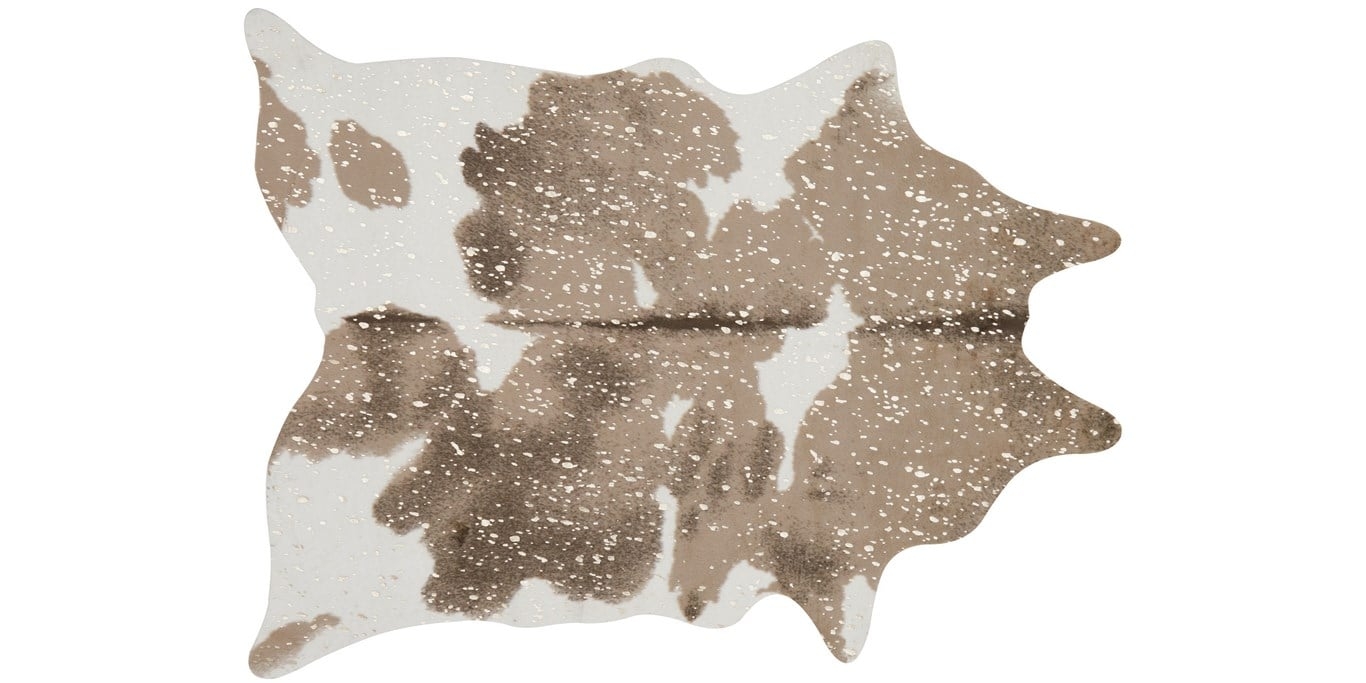 Faux Cowhide Rug, Taupe & Champagne, 5' X 6'6" - Image 0