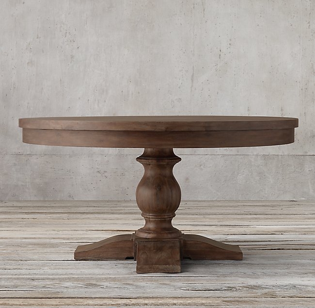17TH C. PRIORY ROUND DINING TABLE- 48" - Weathered Brown - Image 0