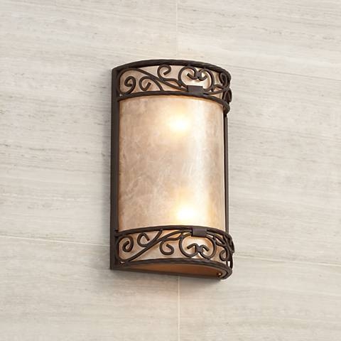 John Timberland Natural Mica Collection 12 1/2" Wall Sconce - Image 0