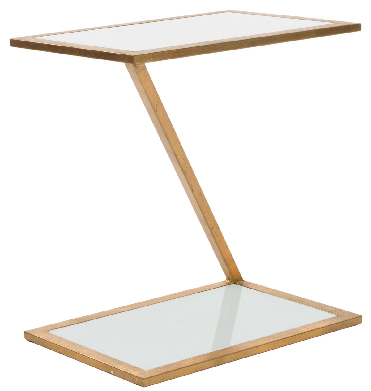 Andrea Glass Top Accent Table - Gold/White - Arlo Home - Image 1