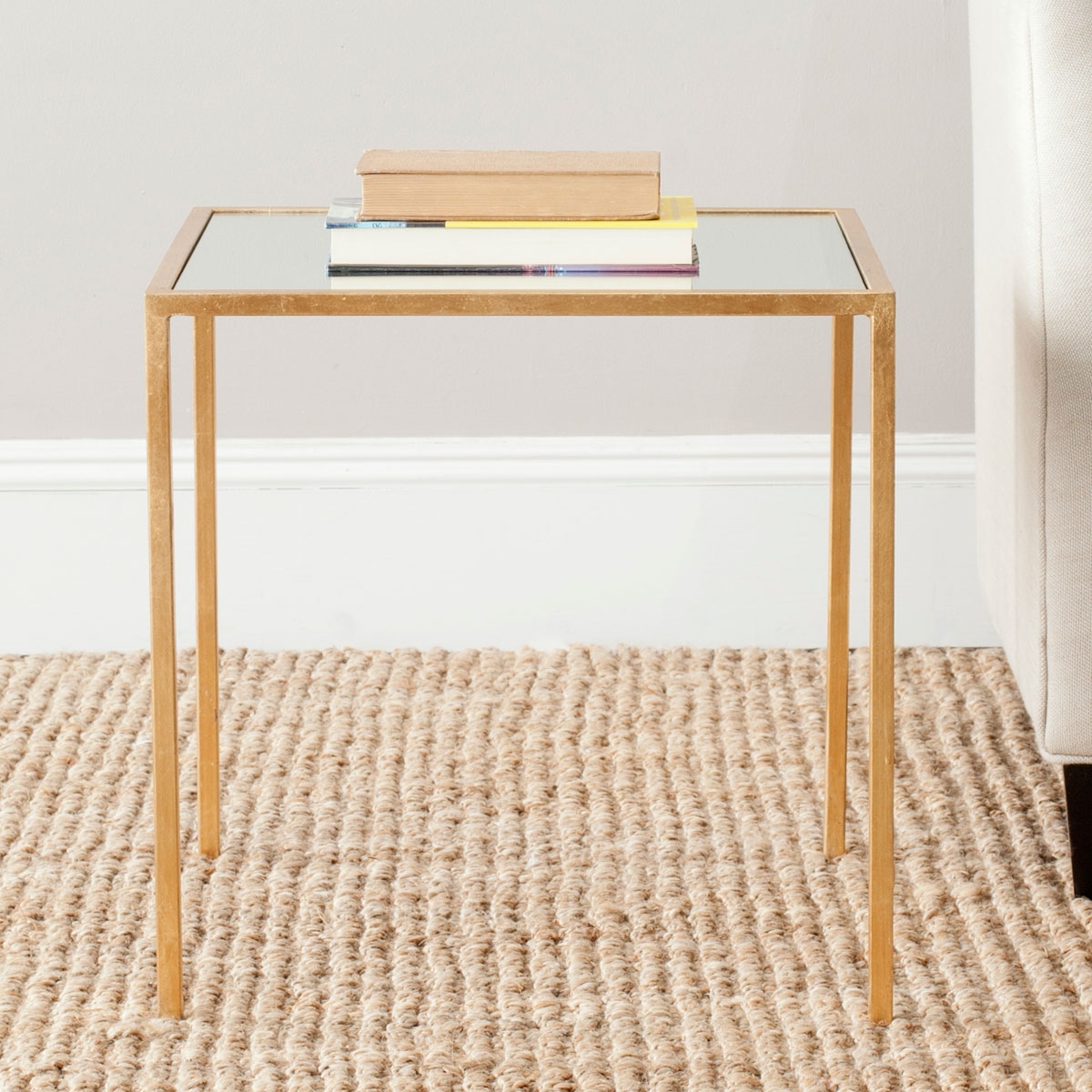 Kiley Mirror Top Accent Table - Gold - Arlo Home - Image 2
