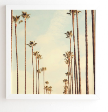Los Angeles Palms, 30"x30" Framed Wall Art, Basic White Frame - Image 0
