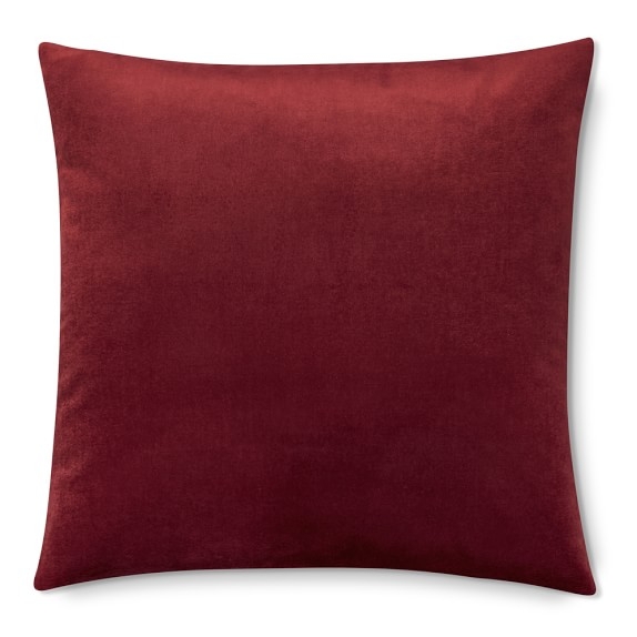Velvet Pillow Cover, 22 X 22", Red - Image 0
