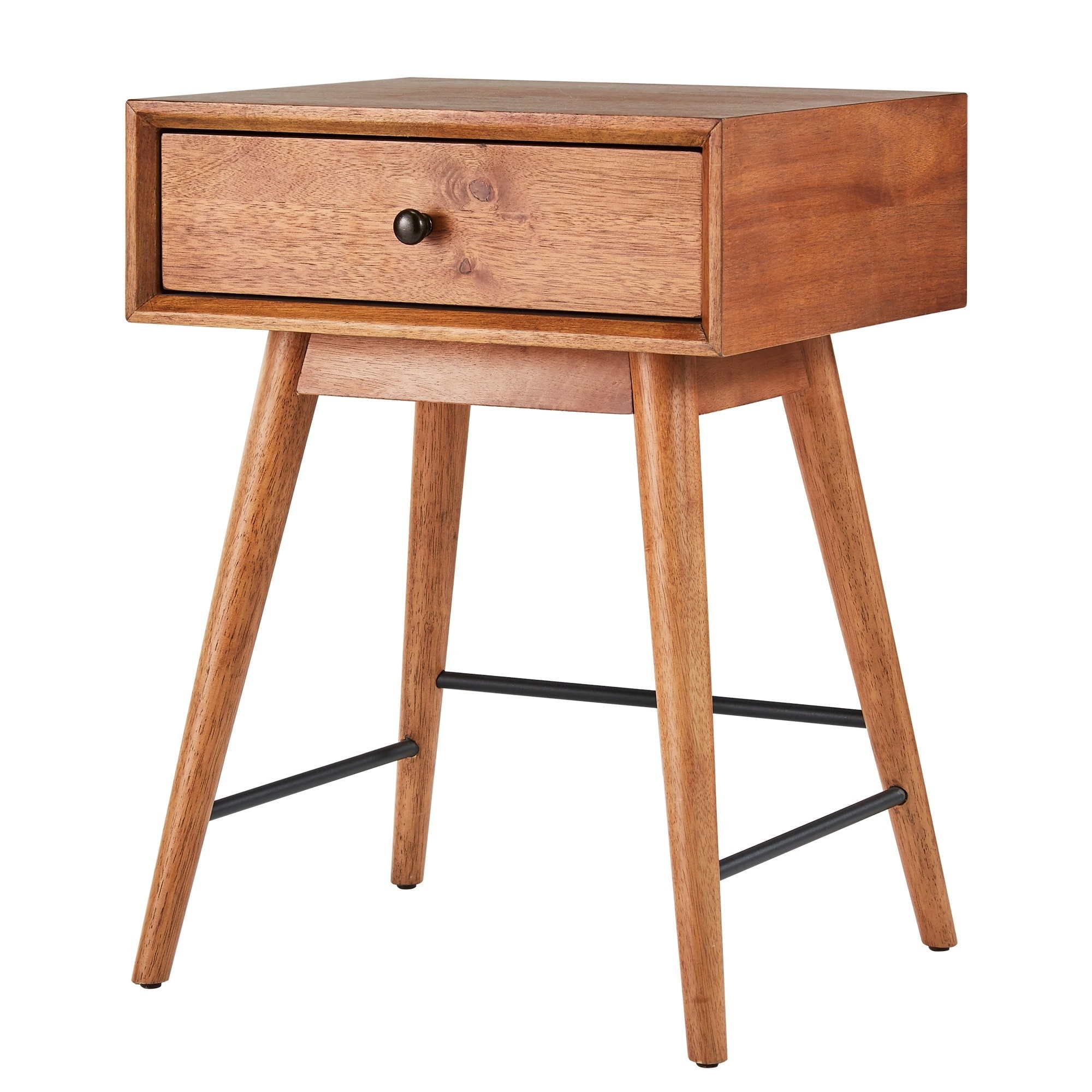 Aksel Brown Wood 1-Drawer End Table iNSPIRE Q Modern - Image 1