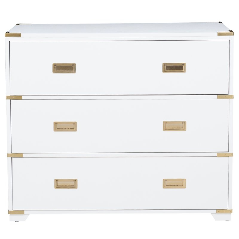 Vita Campaign Style 3 Drawer Accent Chest - Image 0