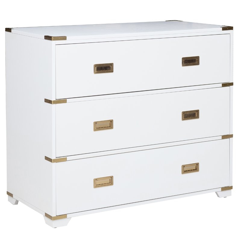 Vita Campaign Style 3 Drawer Accent Chest - Image 1