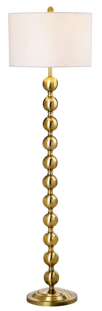Reflections 58.5-Inch H Stacked Ball Floor Lamp - Brass - Safavieh - Image 1