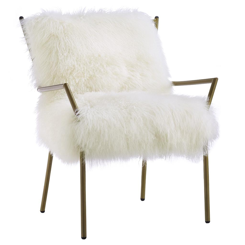 Cameron Chair, White & Gold - Image 1