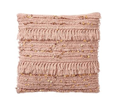 Moroccan Wedding Blanket Pillow Cover, 24", Blush - Image 0