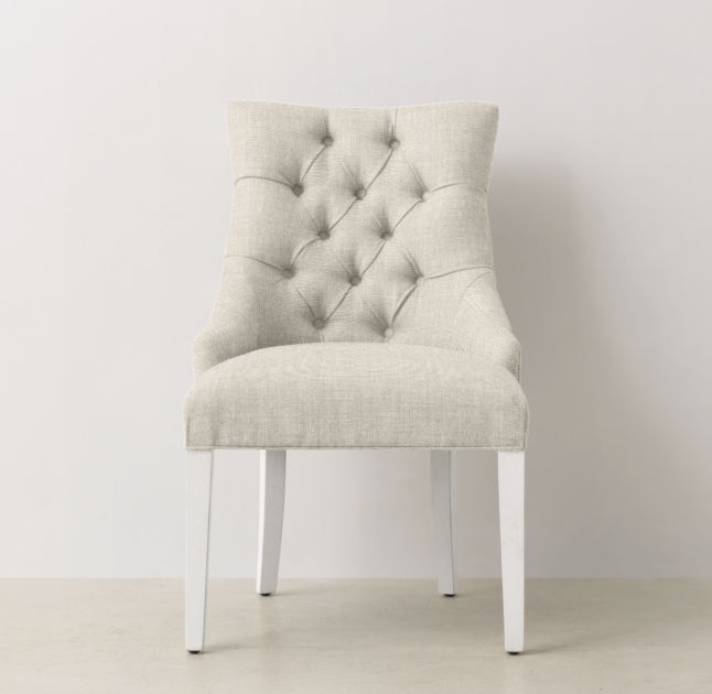 MARTINE TUFTED DESK CHAIR - DISTRESSED WHITE - Image 0