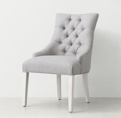 MARTINE TUFTED DESK CHAIR - DISTRESSED WHITE - Image 1