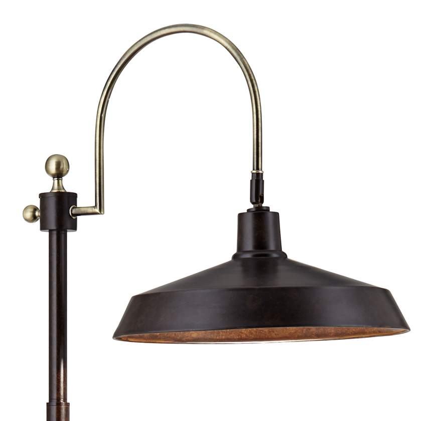 Nate Bronze Industrial Downbridge Floor Lamp - Image 1