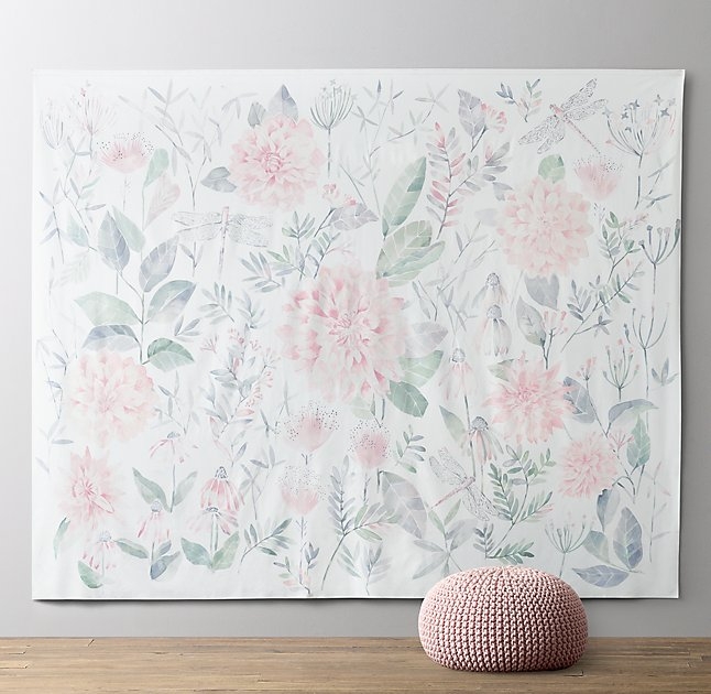 Botanical Watercolor Grand Canvas Wall Tapestry - Image 0