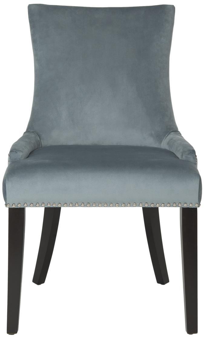 Lester 19''H Dining Chair (Set Of 2) - Silver Nail Heads - Blue/Espresso - Arlo Home - Image 3