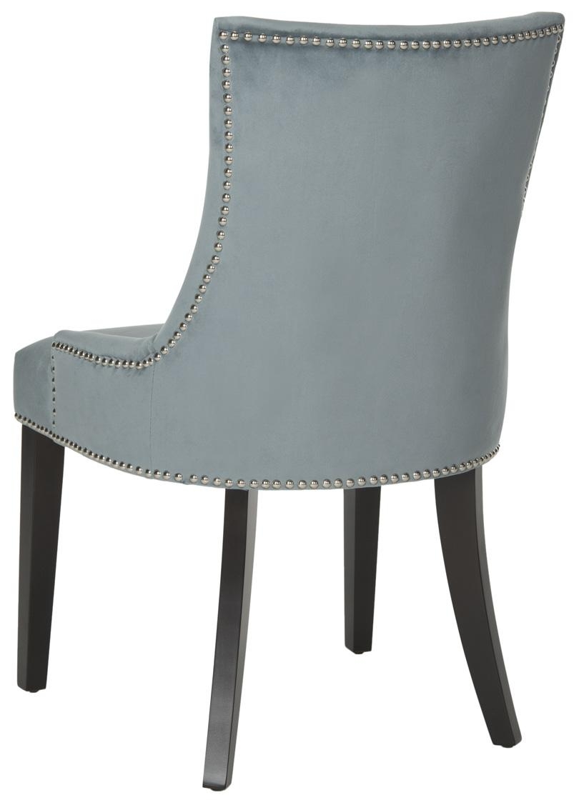 Lester 19''H Dining Chair (Set Of 2) - Silver Nail Heads - Blue/Espresso - Arlo Home - Image 4