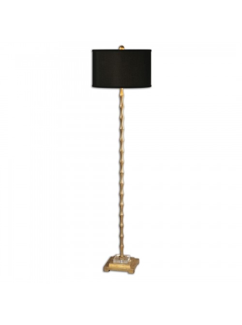 GOLDEN BAMBOO FLOOR LAMP, BLACK AND GOLD - Image 0