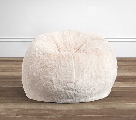 Ivory Faux Fur Anywhere Beanbag - Image 0