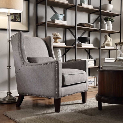 Andover Mills Oneill Wingback Chair in Gray - Image 1