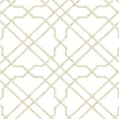 Bamboo Trellis Wallpaper AB1822 - Ivory, Double Roll - Image 0