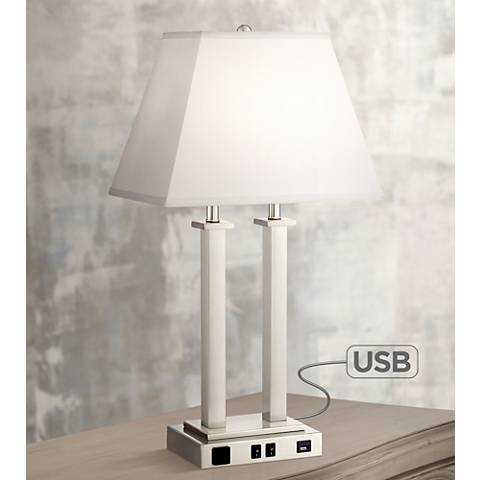 Possini Euro Amity 26" High Desk Lamp with USB Port and Outlet - Image 0