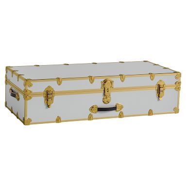 Dorm Trunk, Gray with Rubbed Brass, XXL - Image 1