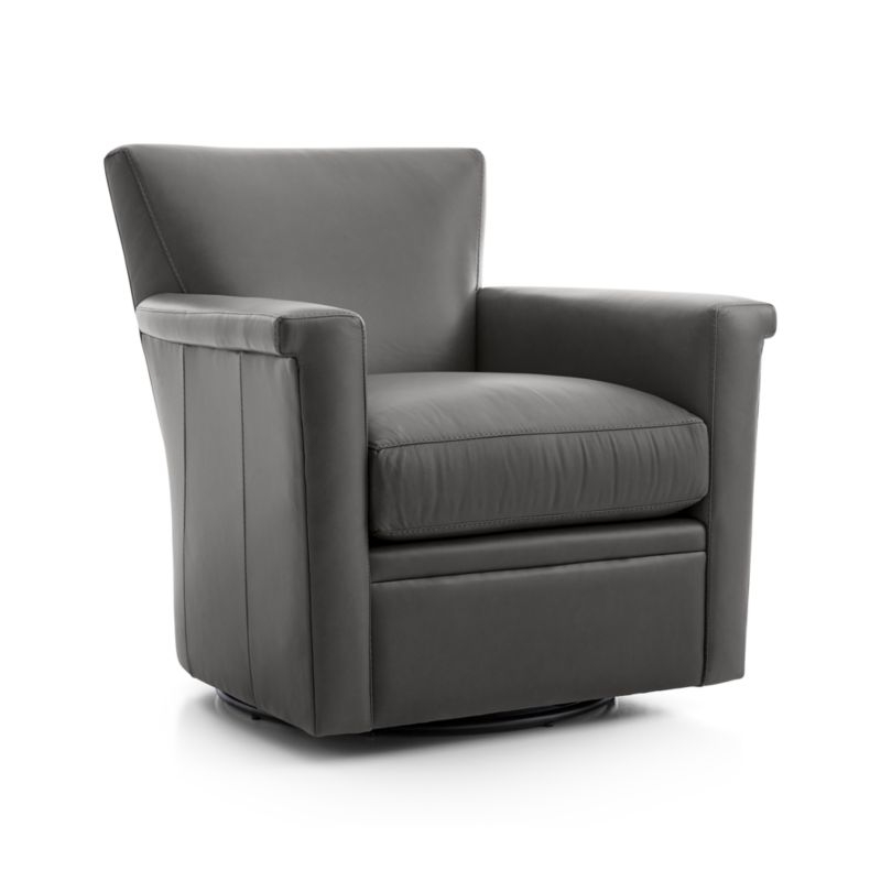 Declan Leather 360 Swivel Chair - Image 3