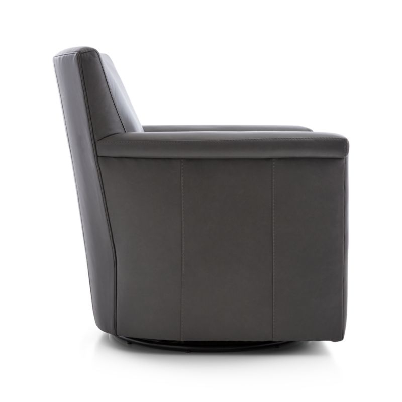 Declan Leather 360 Swivel Chair - Image 4