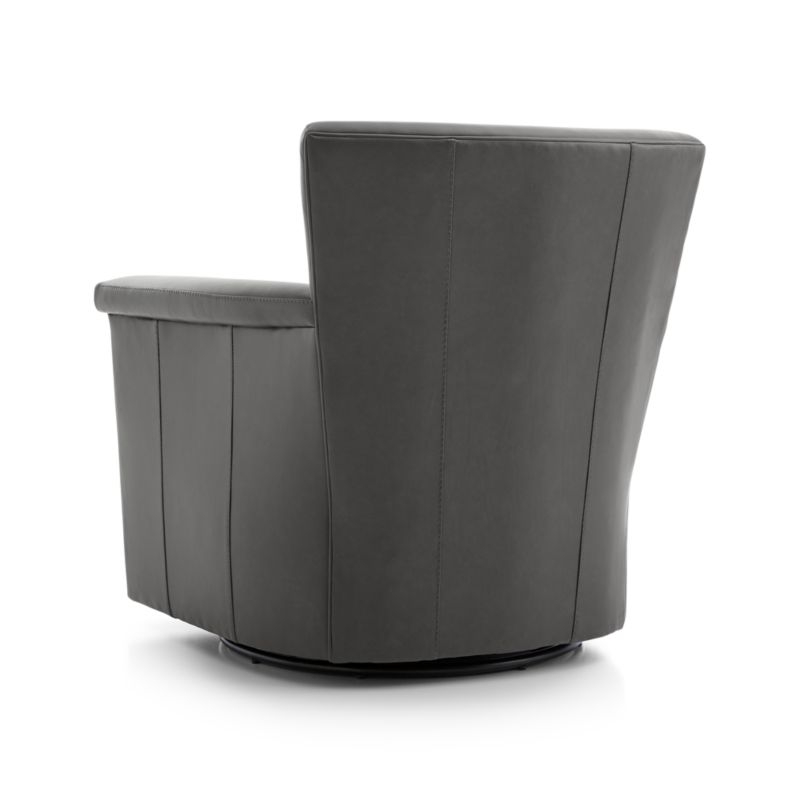 Declan Leather 360 Swivel Chair - Image 5