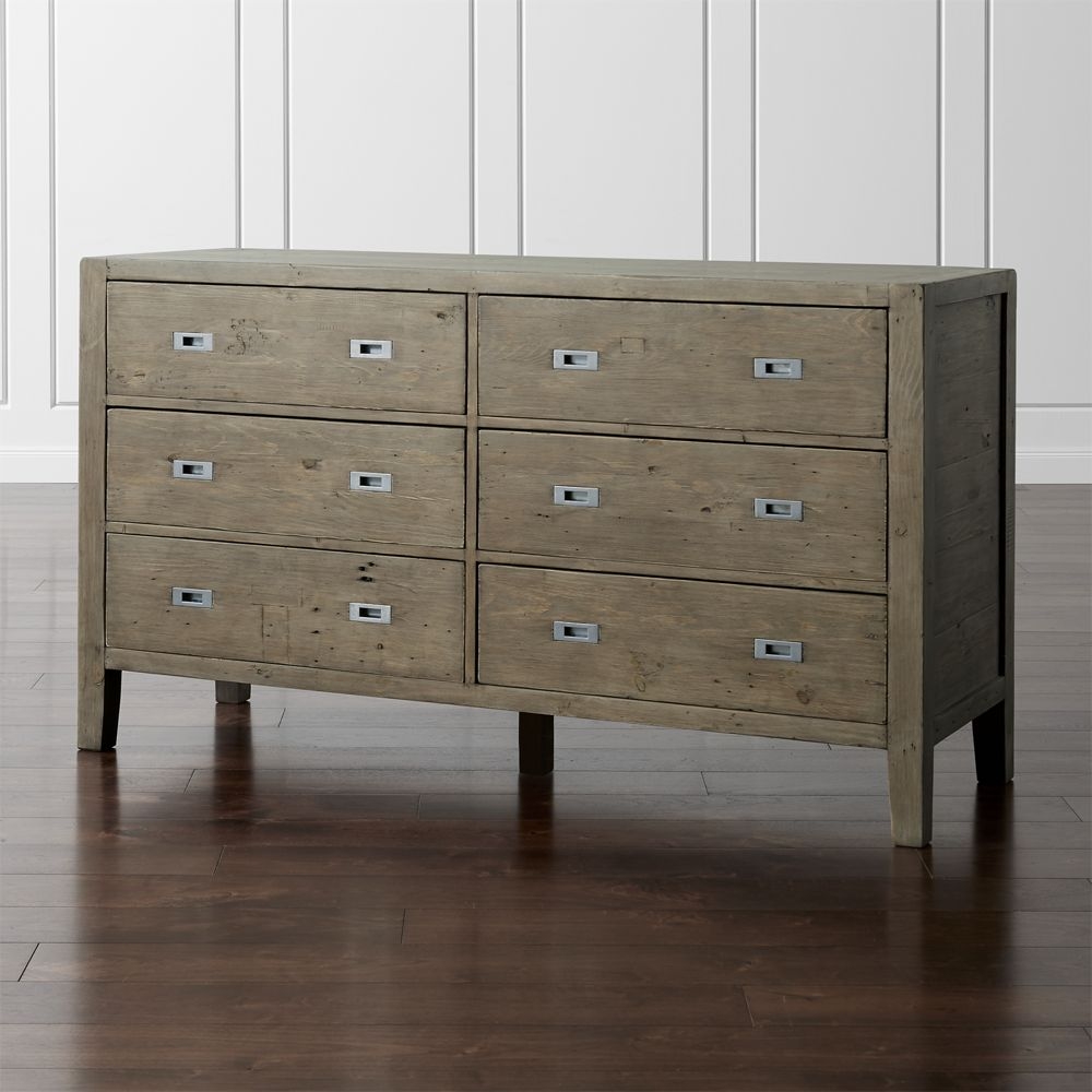 Morris Ash Grey 6-Drawer Dresser - Image 0
