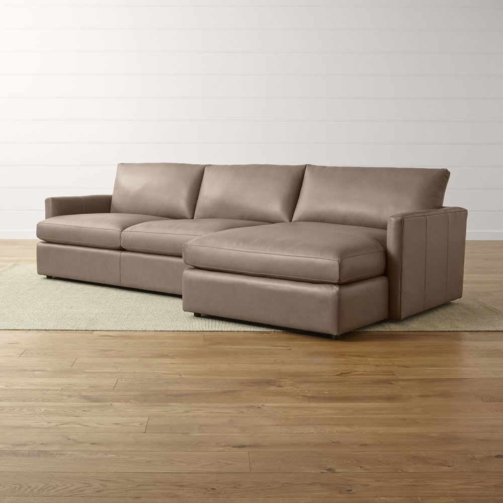 Lounge Leather 2-Piece Right Arm Chaise Sectional Sofa - Image 0