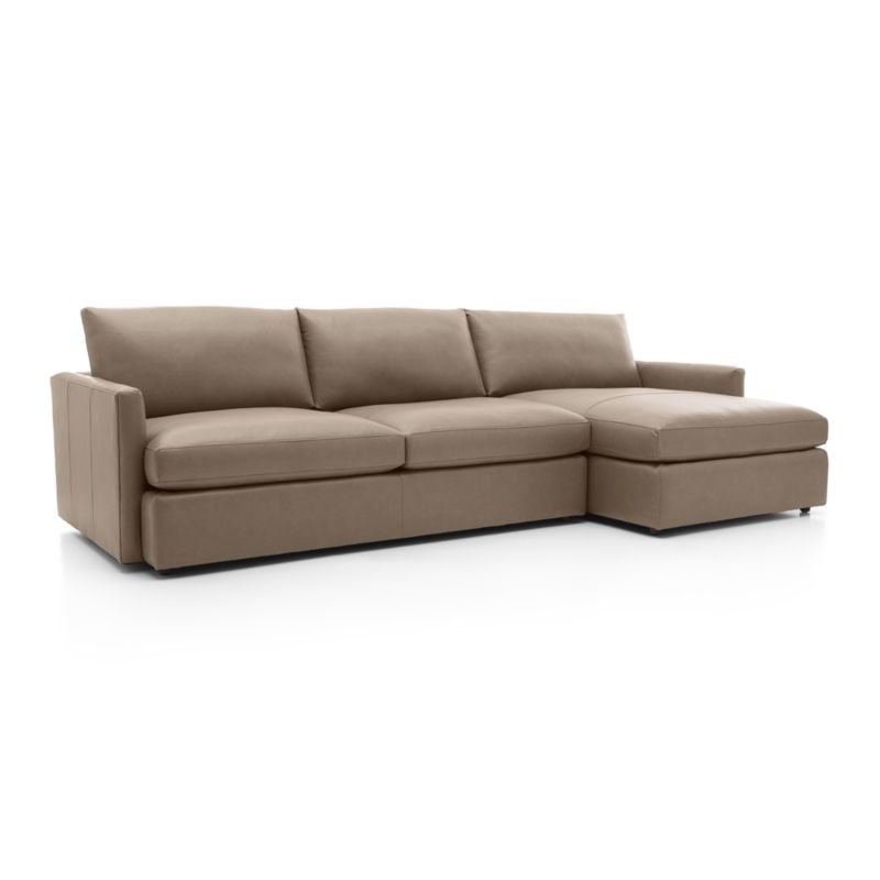 Lounge Leather 2-Piece Right Arm Chaise Sectional Sofa - Image 1