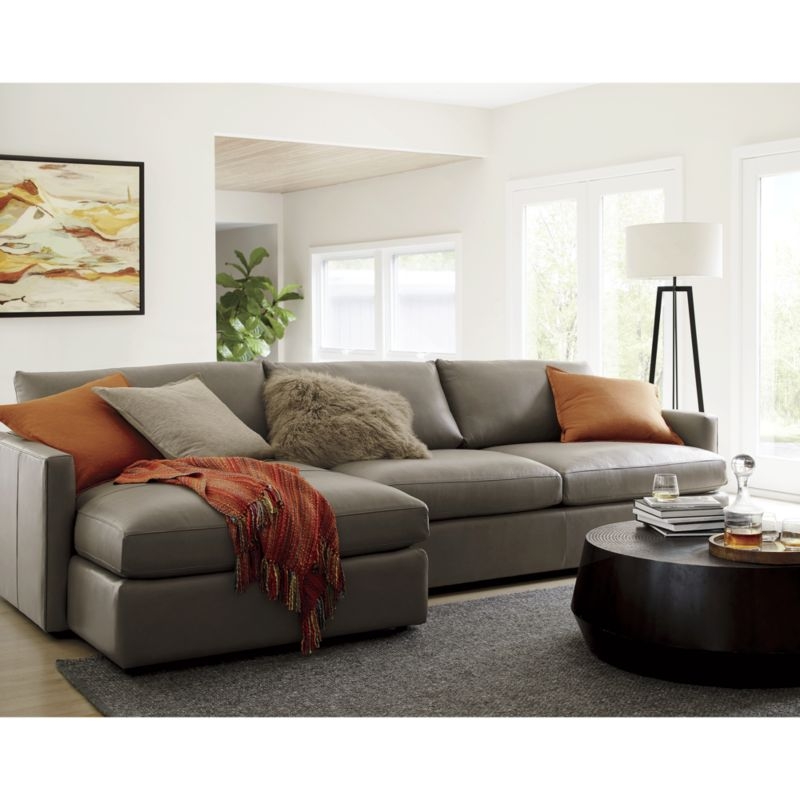 Lounge Deep Leather 2-Piece Left Arm Chaise Sectional Sofa - Image 2