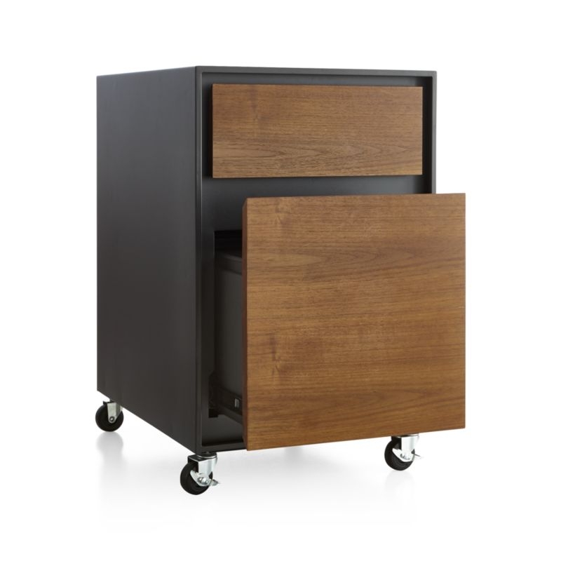 Pilsen File Graphite with Walnut Drawers - Image 1