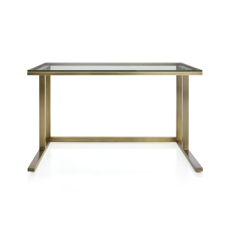 Pilsen Brass Desk with Glass Top - Image 1