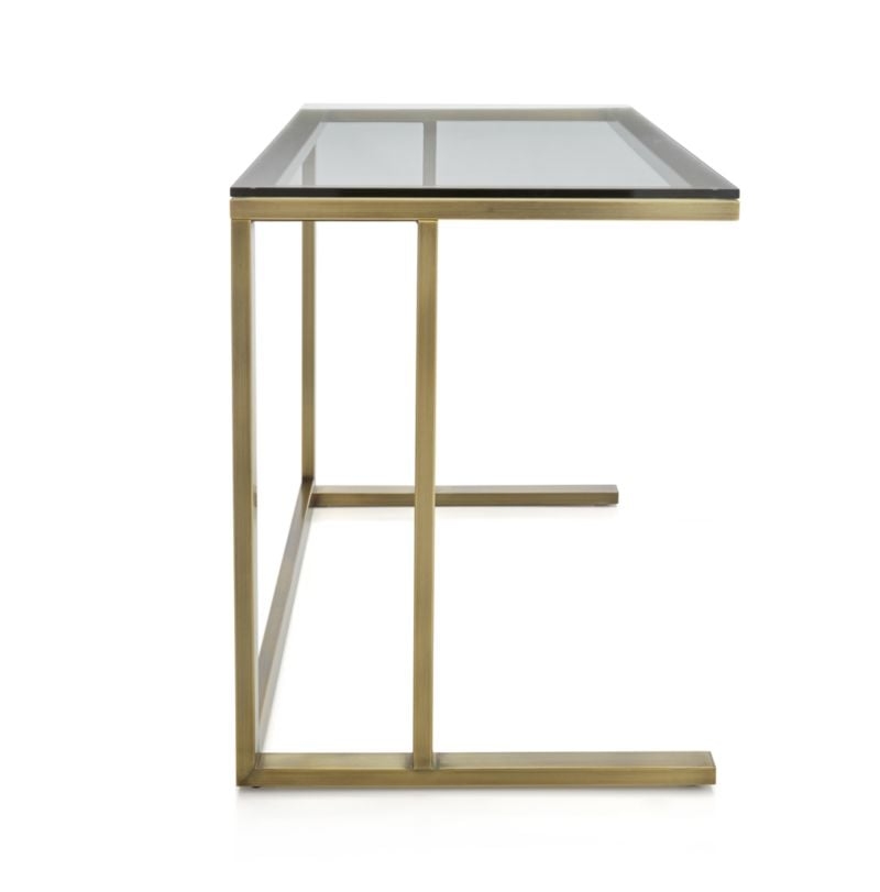 Pilsen Brass Desk with Glass Top - Image 2