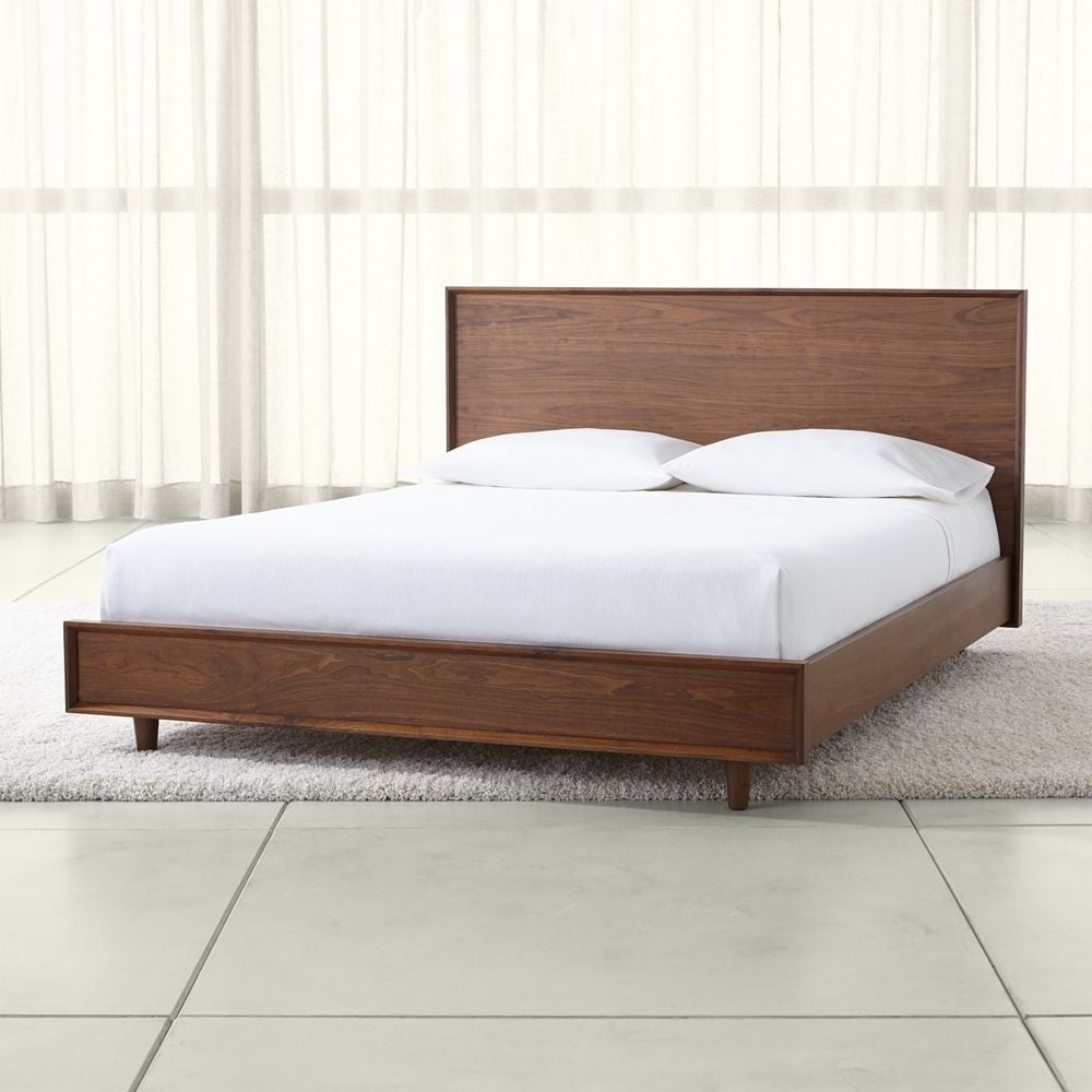 Tate Walnut Queen Wood Bed - Image 0