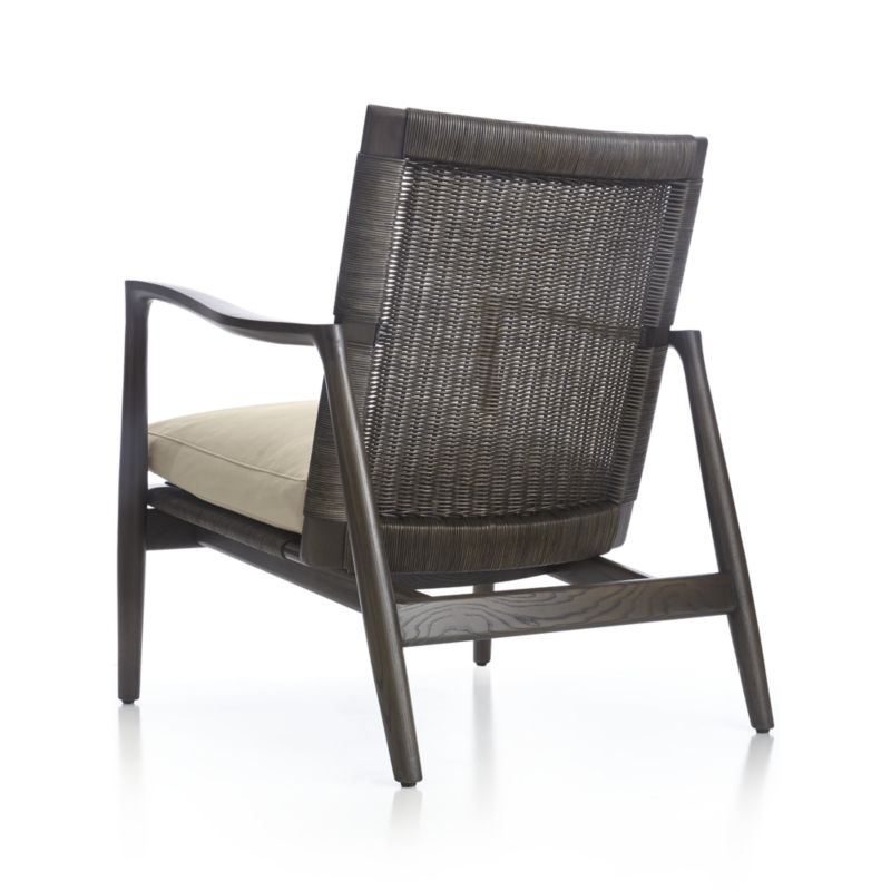 Sebago Midcentury Rattan Accent Chair with Fabric Cushion - Image 6