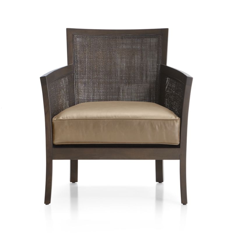 Blake Carbon Grey Chair with Leather Cushion In Libby, Mushroom - Image 1