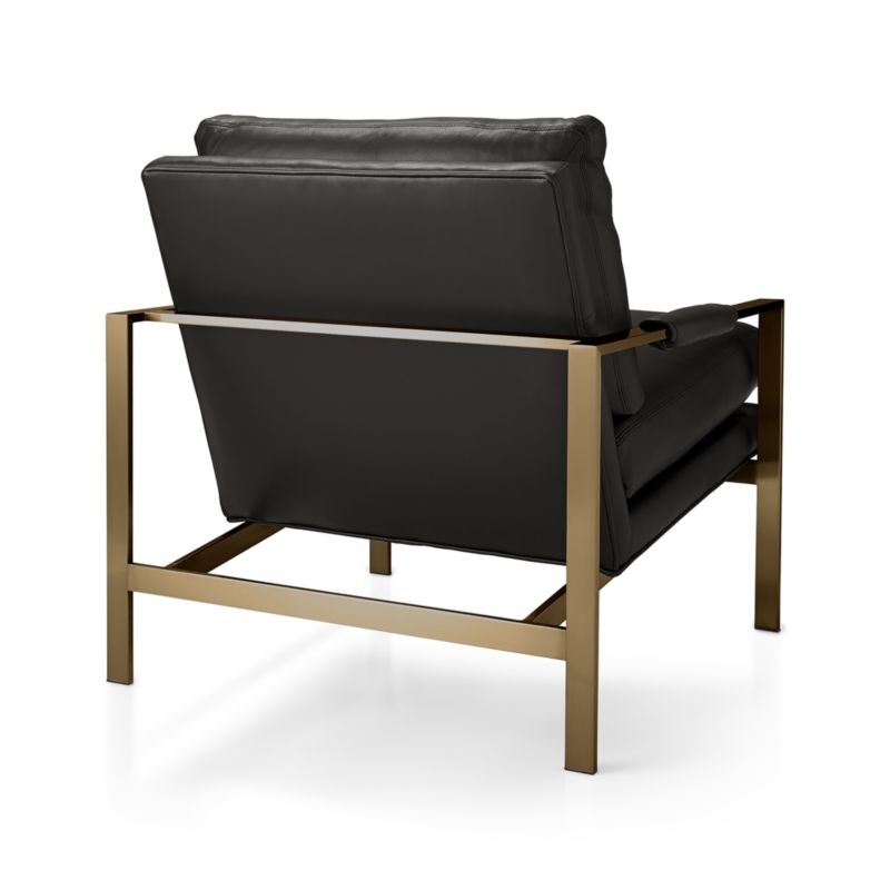 Milo Leather Chair with Brushed Brass Base - Image 5