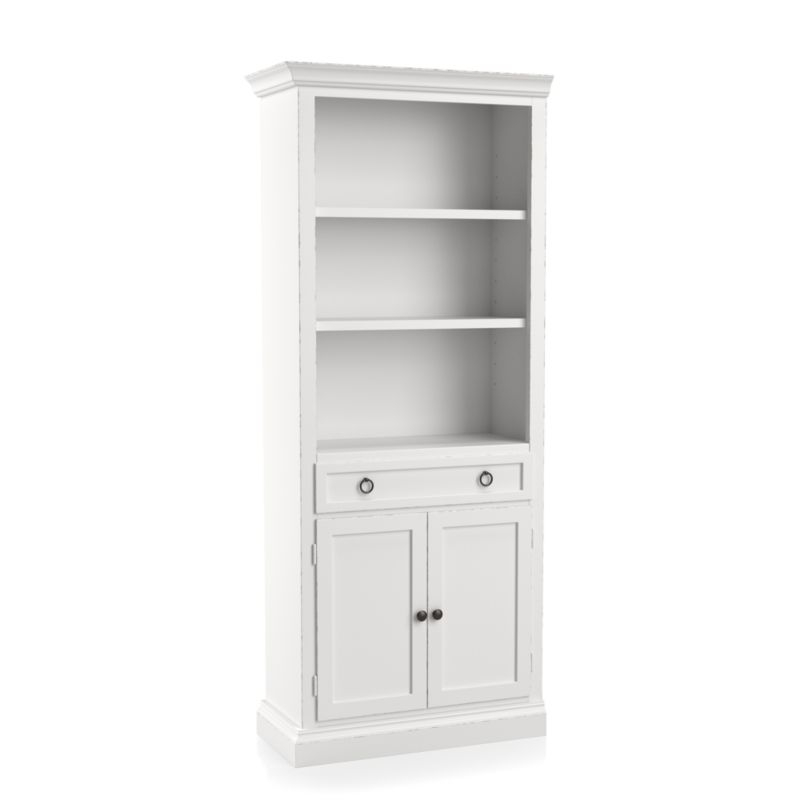 Cameo White Left Storage Bookcase - Image 1