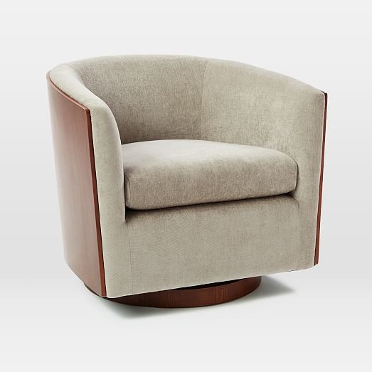 Luther Swivel Chair, Light Taupe - Image 0