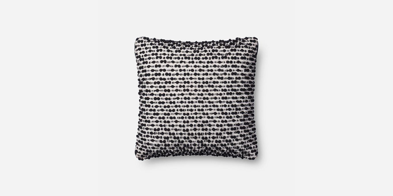 P1018 MH WHITE / BLACK Pillow - With Down Insert - Image 0