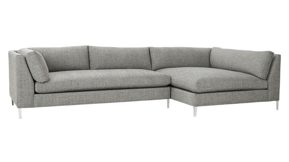 Decker 2-piece sectional sofa (right chaise) - Salt & Pepper - Image 0