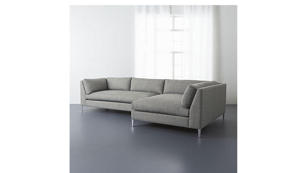 Decker 2-piece sectional sofa (right chaise) - Salt & Pepper - Image 2