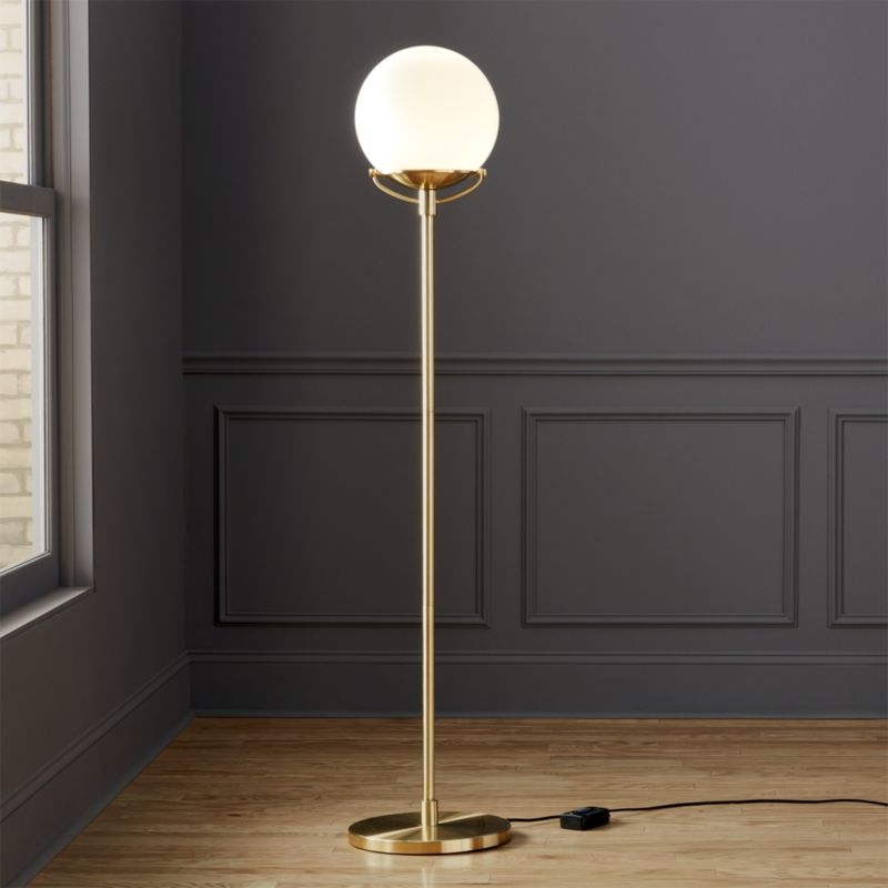 Globe Brass Floor Lamp - Image 1
