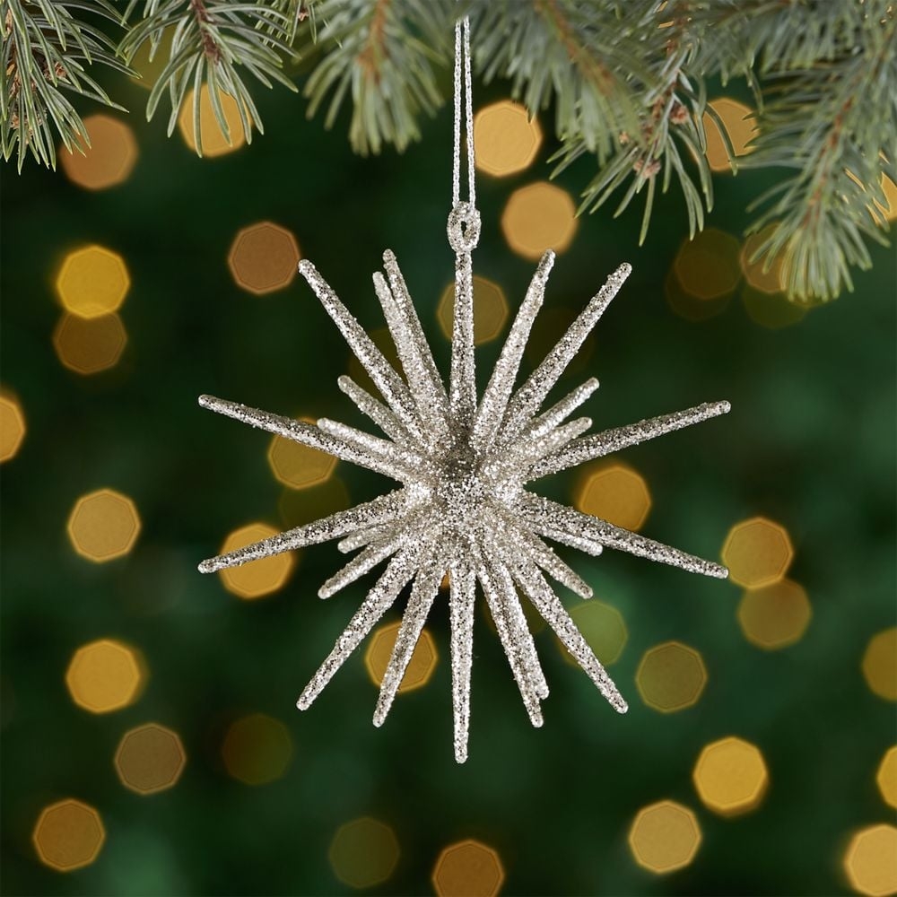 Silver Glitter 3D Star Christmas Tree Ornament - Image 0